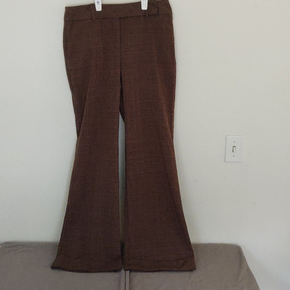 Dress Slacks Brown Plaid Size 10